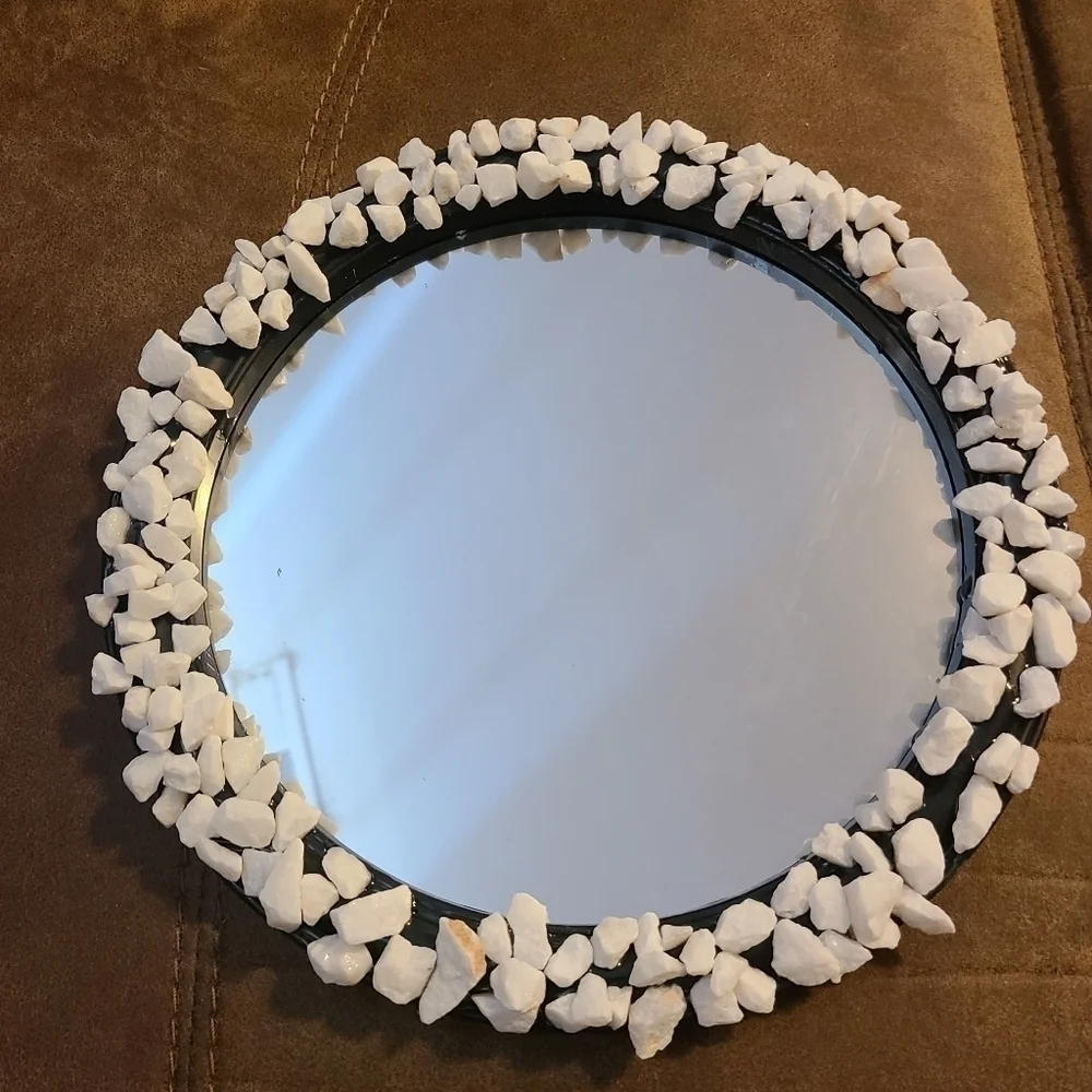 Round Stone Wall Mirror